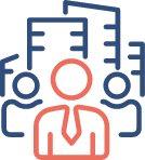 gruppo di persone stilizzate con dietro grattacieli